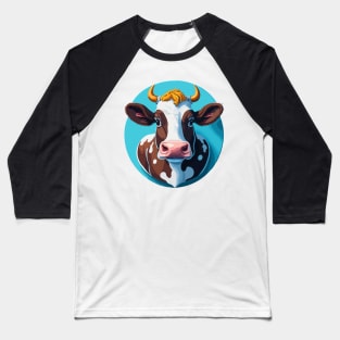 Cow Portrait Baseball T-Shirt